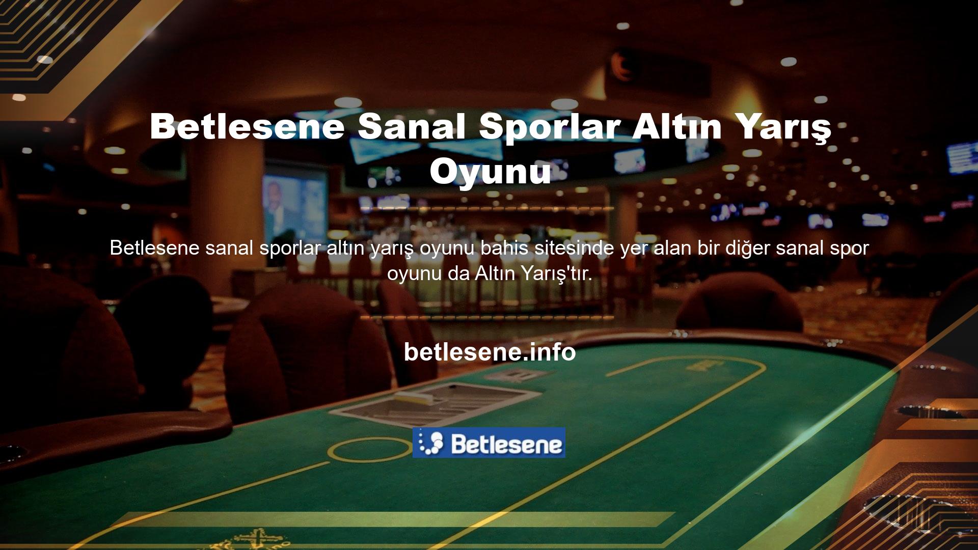 “Altın Yarış” oyun alanı da sanal casino kategorisine girmektedir